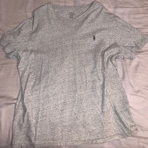Grey/white polo ralph lauren v-neck t-shirt